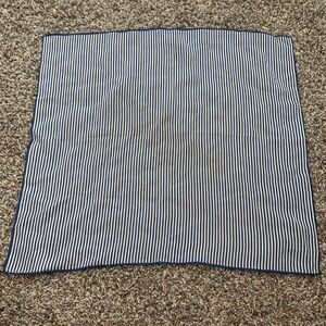 Talbots Navy and White Striped Hair Scarf